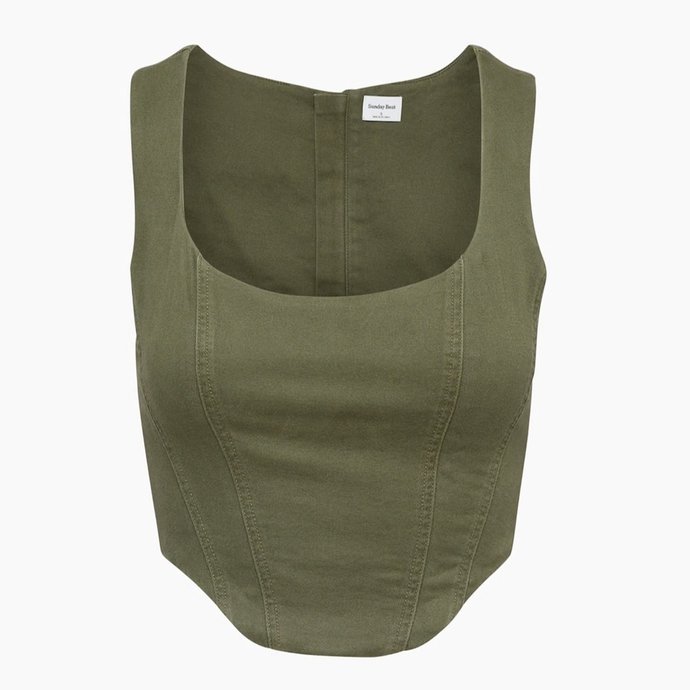 Aritzia - Sunday Best - Cotton Shiloh Bustier - Olive
